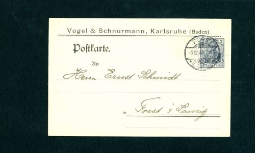 Deutsches Reich Michel Nummer 68 Einzelfrankatur Karlsruhe 1903