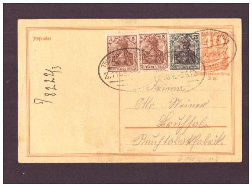 Infla Ganzsache P 141 Typ I - Tabakfabrik / Marxgrün n. Bruchsal - 1922