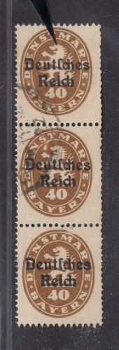 Deutsches Reich Dienstmarken Michel Nr. 39 I Dreierblock PLF gestempelt