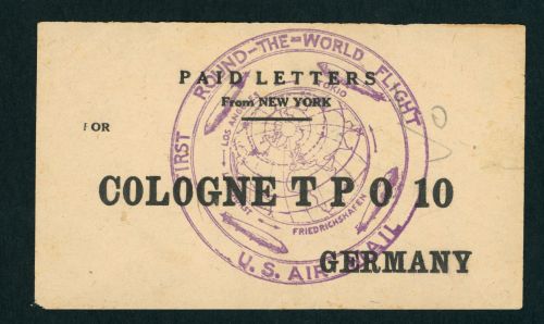Zeppelin Begleitzettel Paid Letters New York - Köln 1929 - selten