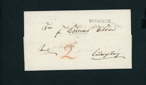 Vorphila Briefhülle Besigheim - Ludwigburg 1831