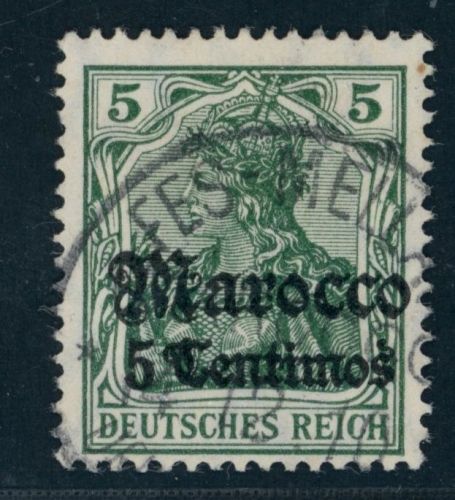 Dt. Auslandspostämer Marokko Marke mit Stempel Fes - Mellah