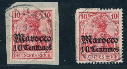Dt. Auslandspostämer Marokko Michel Nummer 36 gestempelt Rabat Stempel 1 + 2