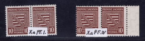 Sow. Besatzung SBZ Paare Michel-Nr. 78 XaPF.I. und 78 XaPF.IV ungebraucht Falz