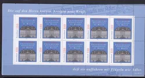 Deutschland, Kleinbogen 1998 Michel Nr. 2011 postfrisch