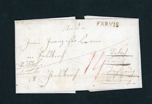 Vorphila Brief isny Stempel FARVIS 1823