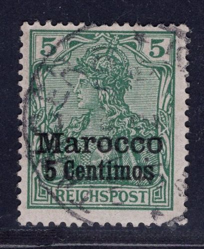 Deutsche Auslandspostämer Marokko Michel-Nr. 8 II gestempelt