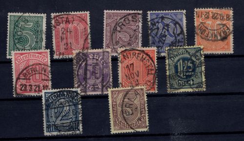Dt. Reich, Dienstmarken, Michel Nr. 23 - 33, gestempelt
