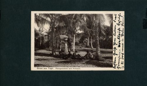 Ansichtskarte Kamerun Gruss aus Togo , Plantagenarbeiter Buea nach Ulm