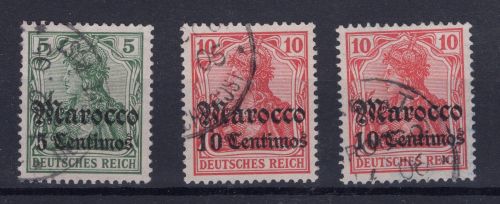 Deutsche Auslandpostämter Marokko Lot Michel Nr. 22 + 23 gestempelt