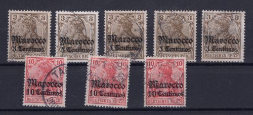 Deutsche Auslandpostämter Marokko Lot Michel Nr. 34 + 36 gestempelt