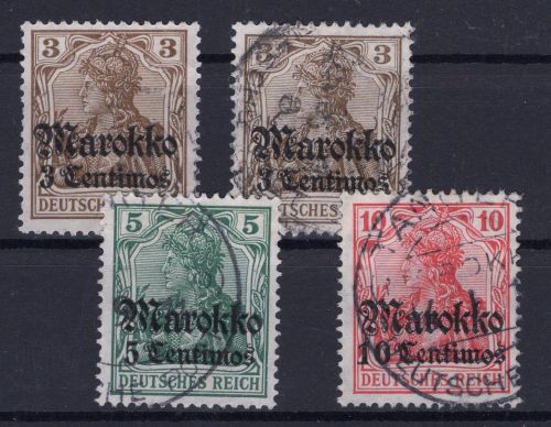 Deutsche Auslandpostämter Marokko Michel Nr. 46 - 48 gestempelt