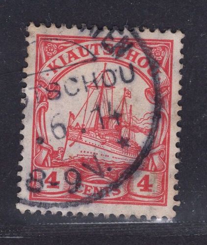 Deutsche Kolonien Kiautschou Michel-Nr. 30 Stempel Tsingtau Gr. Hafen