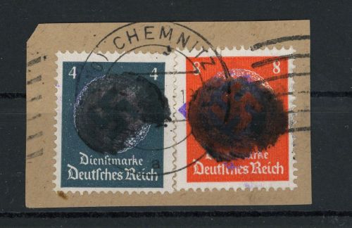 SBZ Sächsische Schwärzungen AP133I + AP136I, Briefstück Chemnitz RPD Chemnitz