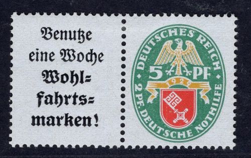 Dt. Reich, Zusammendruck, Michel Nr. W 35, ungebraucht Falz