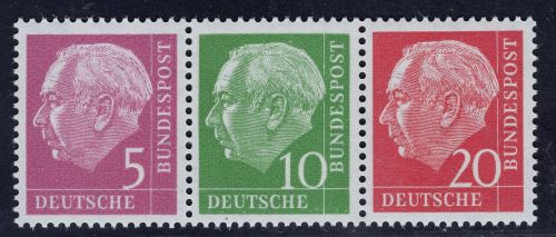 Bund Heuss Zusammendruck, Michel Nr. W 20 y II, postfrisch