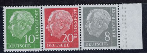 Bund Heuss Zusammendruck, Michel Nr. W 22 y II, postfrisch