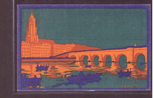 AK Frankfurt , alte Mainbrücke / Weihe zur Grundsteinlegung - 1912 - ungebraucht