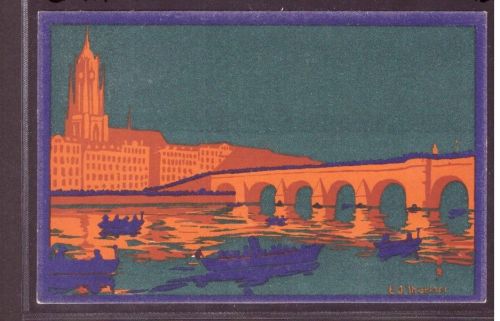 AK Frankfurt , alte Mainbrücke / Weihe zur Grundsteinlegung - 1912 - ungebraucht
