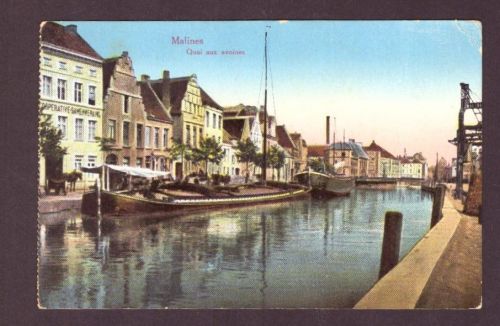 Ansichtskarte Belgien Malines - Quai aux avoines - Feldpost
