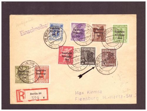 Einschreiben Berlin - sowjetische Besatzung / Mischfrankatur - 1948