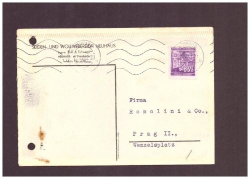 Böhmen + Mähren - Seiden und Wollwebereien Neuhaus nach Prag 1942