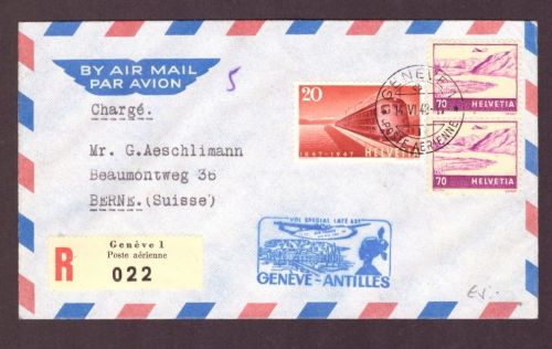 Schweiz Luftpost MiFr Genf 1943 nach Bern