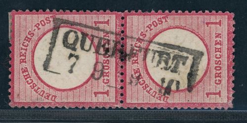 Deutsches Reich Brustchild Michel Nr. 19 gestempelt Querfurt senkrechtes Paar