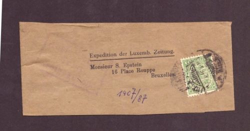 Streifband Luxemburg - Expedition der Zeitung - 1916 nach Brüssel