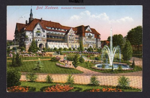Ansichtskarte Bad Kudowa ( Kudowa-Zdrój ) - Kurhotel Fürstenhof 1923 n. Dresden