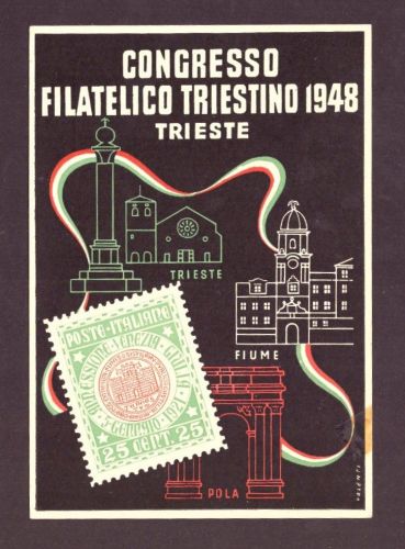 Ansichstkarte Italien Congresso Filatelico Triestino 1948 + SSt Trieste