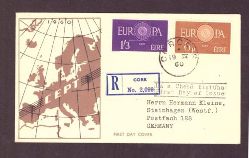 Irland Einschreiben - FDC - Cork nach Steinhagen 1960