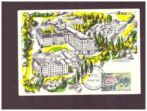 Ansichtskarte Frankreich Vittel - Vosges / Panorama : Station Thermale - 1963