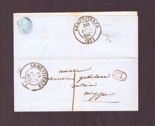 Vorphilatelie Brief Frankreich Armentieres 1847