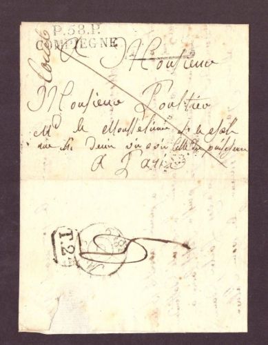 Vorphilatelie Retour Brief Frankreich Compiegne L2 nach Paris 1819