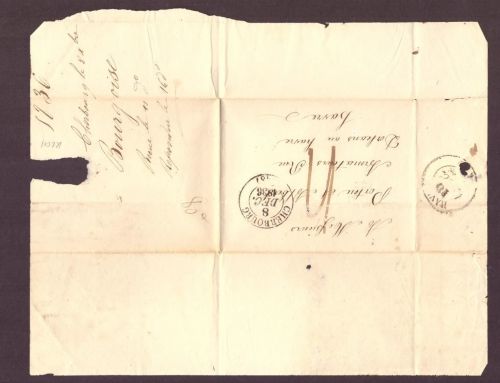 Vorphilatelie Brief Frankreich - Cherbourgh nach Le Havre1836