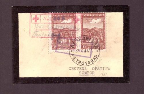 Brief Besetzungausgaben Serbien - Petrovgrad Zrenjanin n. Somnor 1943