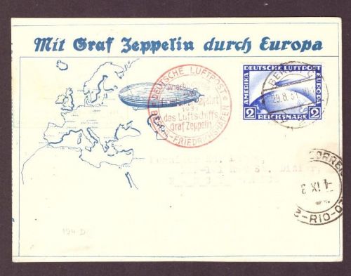 Zeppelin Beleg 1. Südamerikafahrt 1931 Berlin - Rio - Nancy France