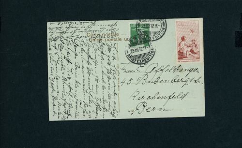 Schweiz MiFr mit Michel Nr. I Juventute Vorläufer - Basel 1912