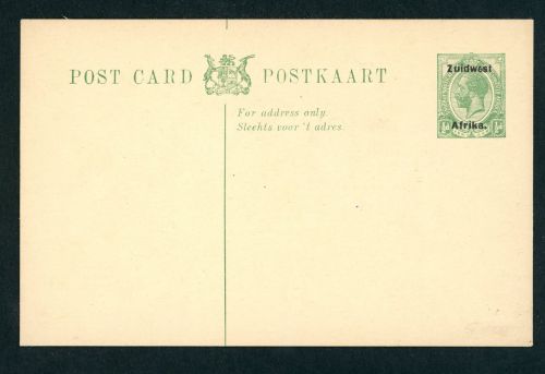 Südafrika Ganzsache Postkaart 1/2 d Zuidwest Afrika ungebraucht