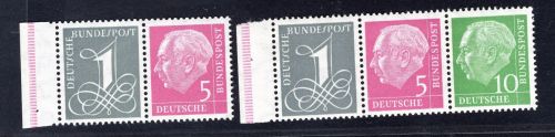 Deutschland, Bund Zusammendruck Michel Nr.: W17 + W18, postfrisch