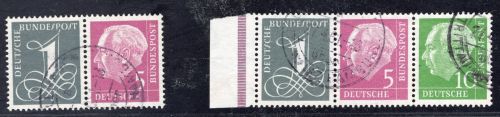 Deutschland, Bund Zusammendruck Michel Nr.: WZ17/18yII, gestempelt