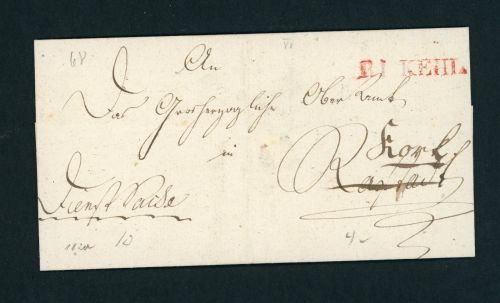 Vorphilatelie Briefhülle Kehl ca. 1820