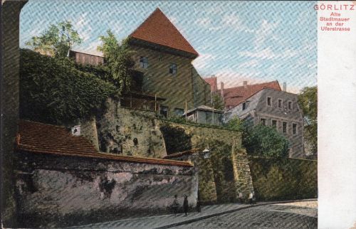 Ansichtskarte Görlitz - Alte Stadtmauer an der Uferstrasse ungebraucht