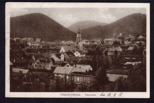 Ansichtskarte Friedrichroda Panorama gelaufen 1915