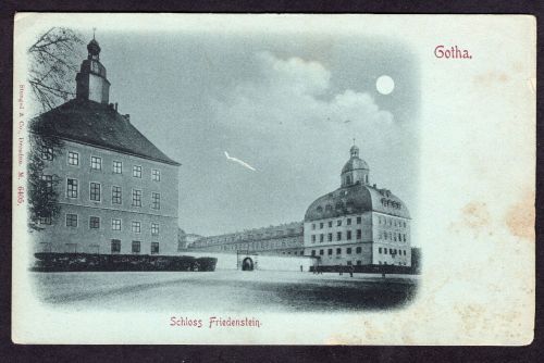 Ansichtskarte Gotha , Mondschein , Schloss Friedenstein ungebraucht
