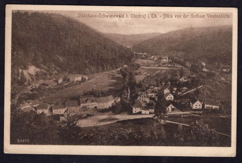 Ansichtskarte Stutzhaus - Schwarzwal b. Ohrdruf - Blick v d. Gothaer Verinshütte