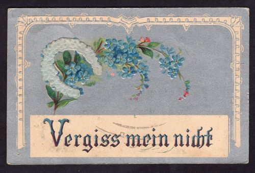 Ansichtskarte Grußkarte Vergiss mein nicht , Prägekarte 1909
