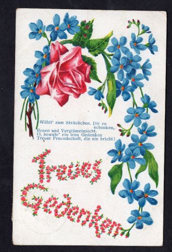 Ansichtskarte treues Gedenken gelaufen Uetersen 1907