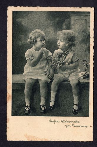 Ansichtskarte Glückwunsch Namenstag gelaufen Mindelheim 1939